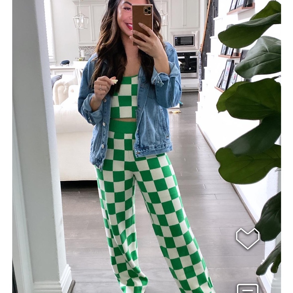 Green Checkered Women's pants